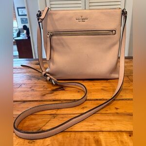 Kate Spade Jackson Blush Pink Pebbled Leather Crossbody Bag, 10"W, 9.5H, 2"D